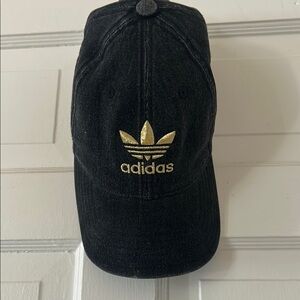 Adidas Black Hat with Gold Emblem